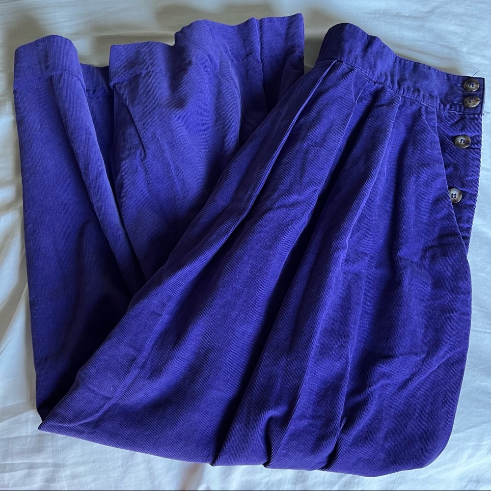 100% cotton vintage deep purple corduroy skirt